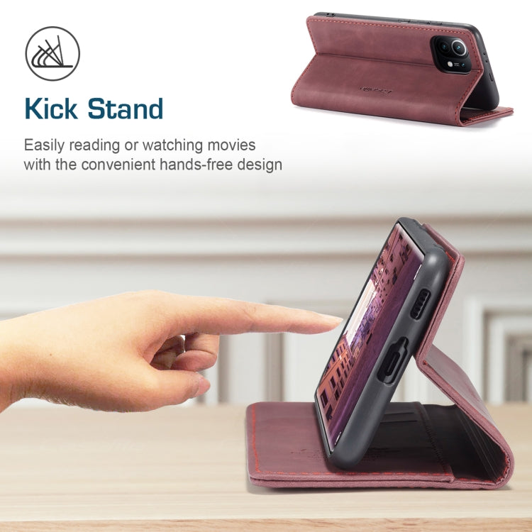 For Xiaomi Mi 11 CaseMe 013 Multifunctional Horizontal Flip Leather Case with Holder & Card Slot & Wallet(Wine Red) - free shipping - PMC Jewellery - Order now!