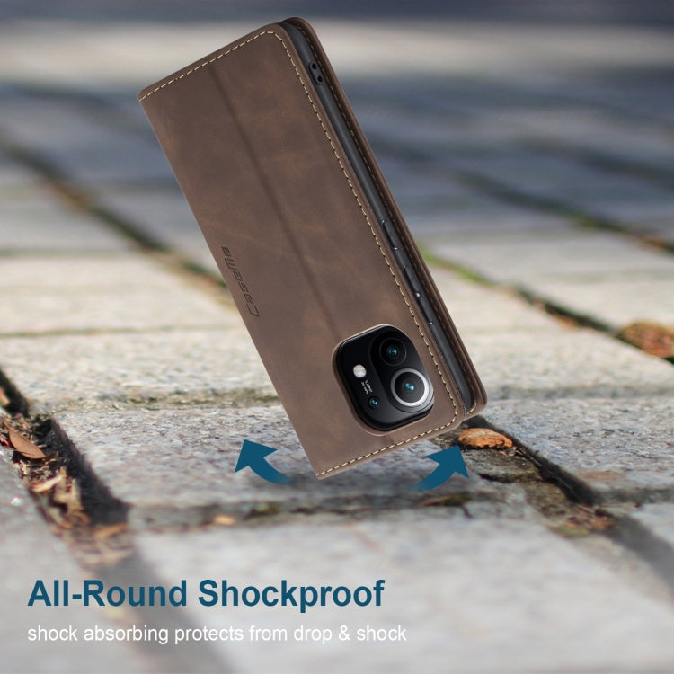 For Xiaomi Mi 11 CaseMe 013 Multifunctional Horizontal Flip Leather Case with Holder & Card Slot & Wallet(Coffee) - free shipping - PMC Jewellery - Order now!