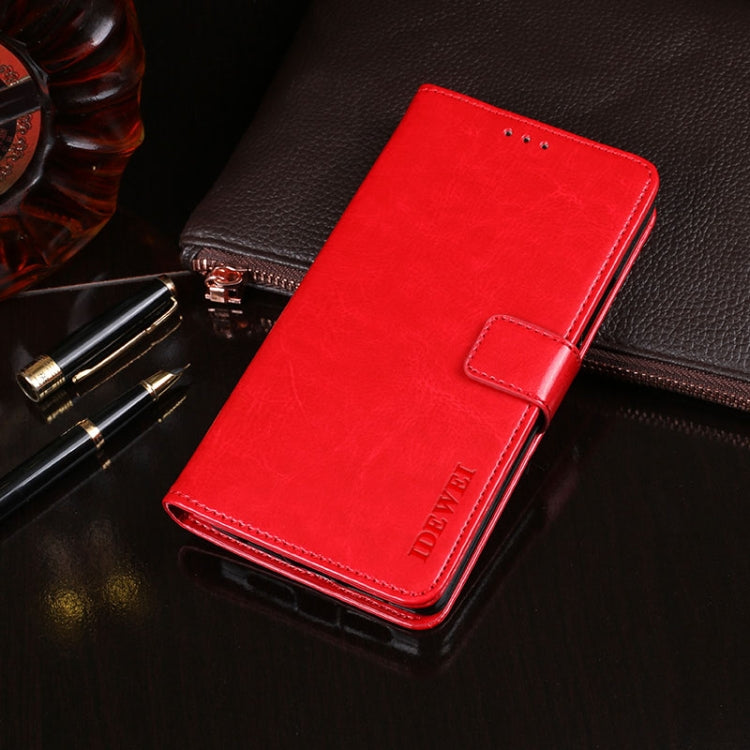 For Blackview A80S idewei Crazy Horse Texture Horizontal Flip Leather Case with Holder & Card Slots & Wallet(Red) - More Brand by idewei | Online Shopping South Africa | PMC TechLife | Buy Now Pay Later Mobicred