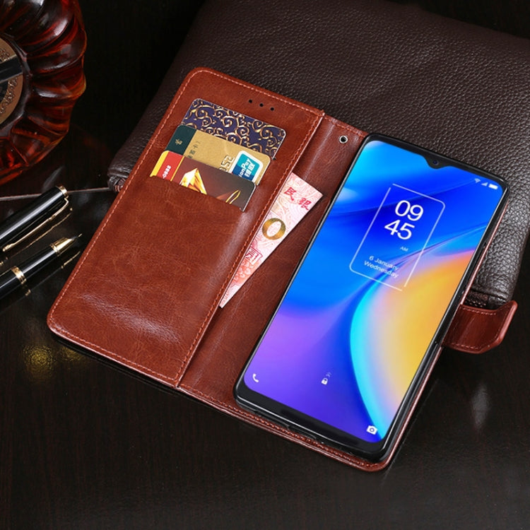 For TCL 20 SE idewei Crazy Horse Texture Horizontal Flip Leather Case with Holder & Card Slots & Wallet(Black) - TCL by idewei | Online Shopping South Africa | PMC Jewellery | Buy Now Pay Later Mobicred