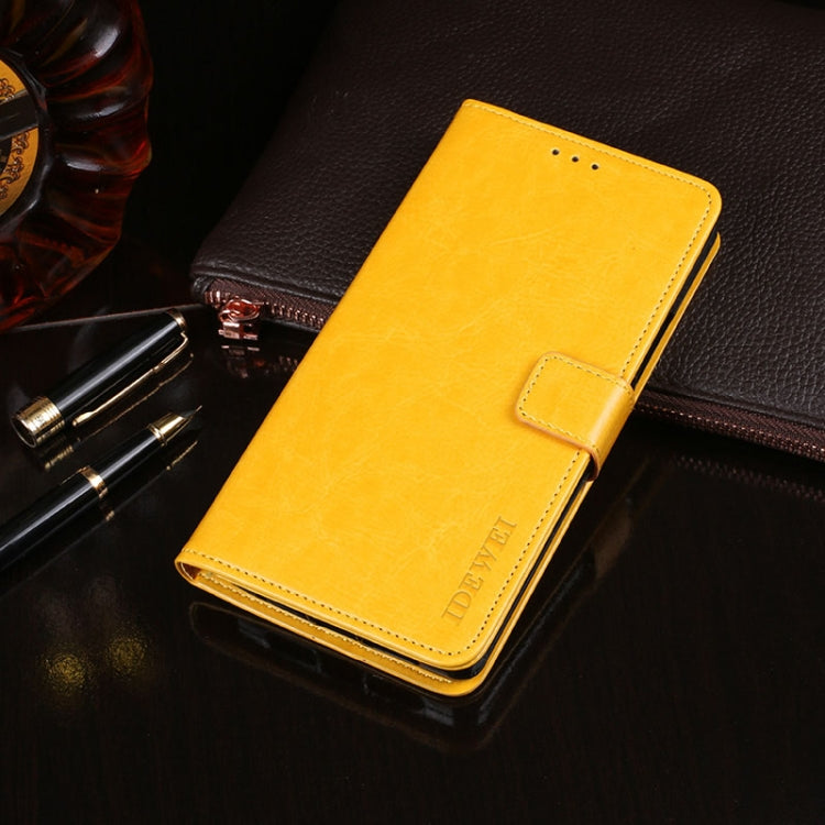 For TCL 20 SE idewei Crazy Horse Texture Horizontal Flip Leather Case with Holder & Card Slots & Wallet(Yellow) - TCL by idewei | Online Shopping South Africa | PMC Jewellery | Buy Now Pay Later Mobicred