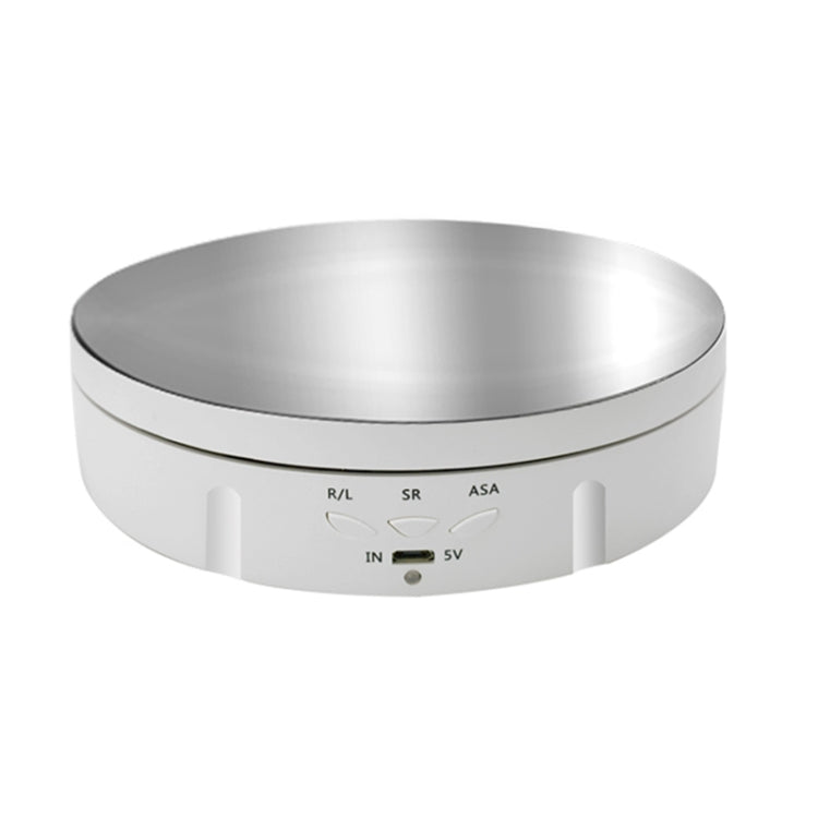 14.6cm USB Electric Rotating Turntable Display Stand Video Shooting Props Turntable for Photography, Load: 10kg(White Mirror) - free shipping - PMc TechLife - Order now!