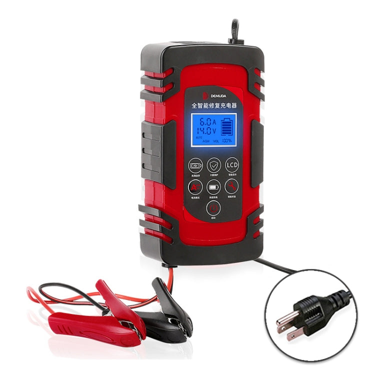 DEMUDA DC-80 Car Battery Charger 12V/24V Intelligent Pulse Repair Type Lead-acid Battery, Plug Type:US Plug(Red) - free shipping - PMC TechLife - Order now!