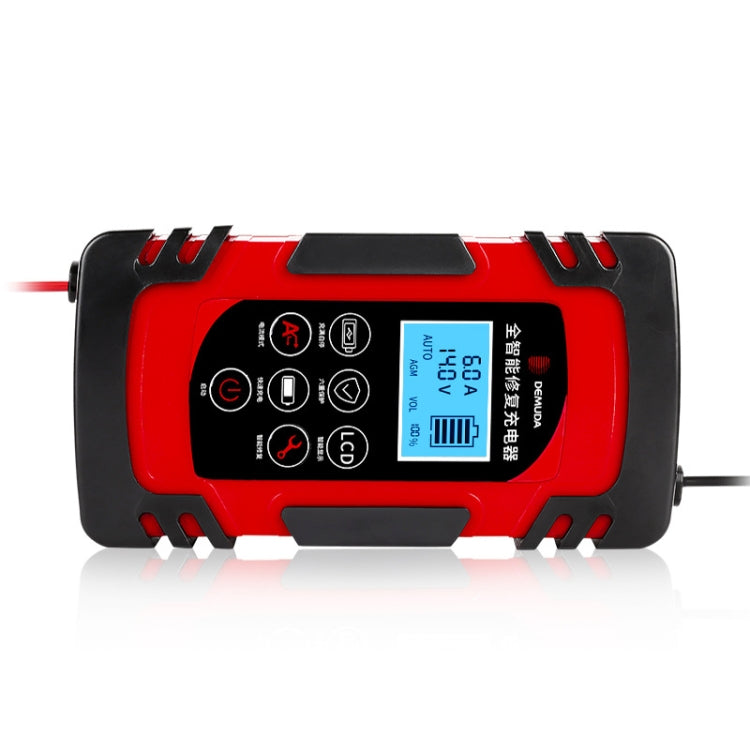 DEMUDA DC-80 Car Battery Charger 12V/24V Intelligent Pulse Repair Type Lead-acid Battery, Plug Type:EU Plug(Red) - Battery Charger by PMC TechLife | Online Shopping South Africa | PMC TechLife | Buy Now Pay Later Mobicred
