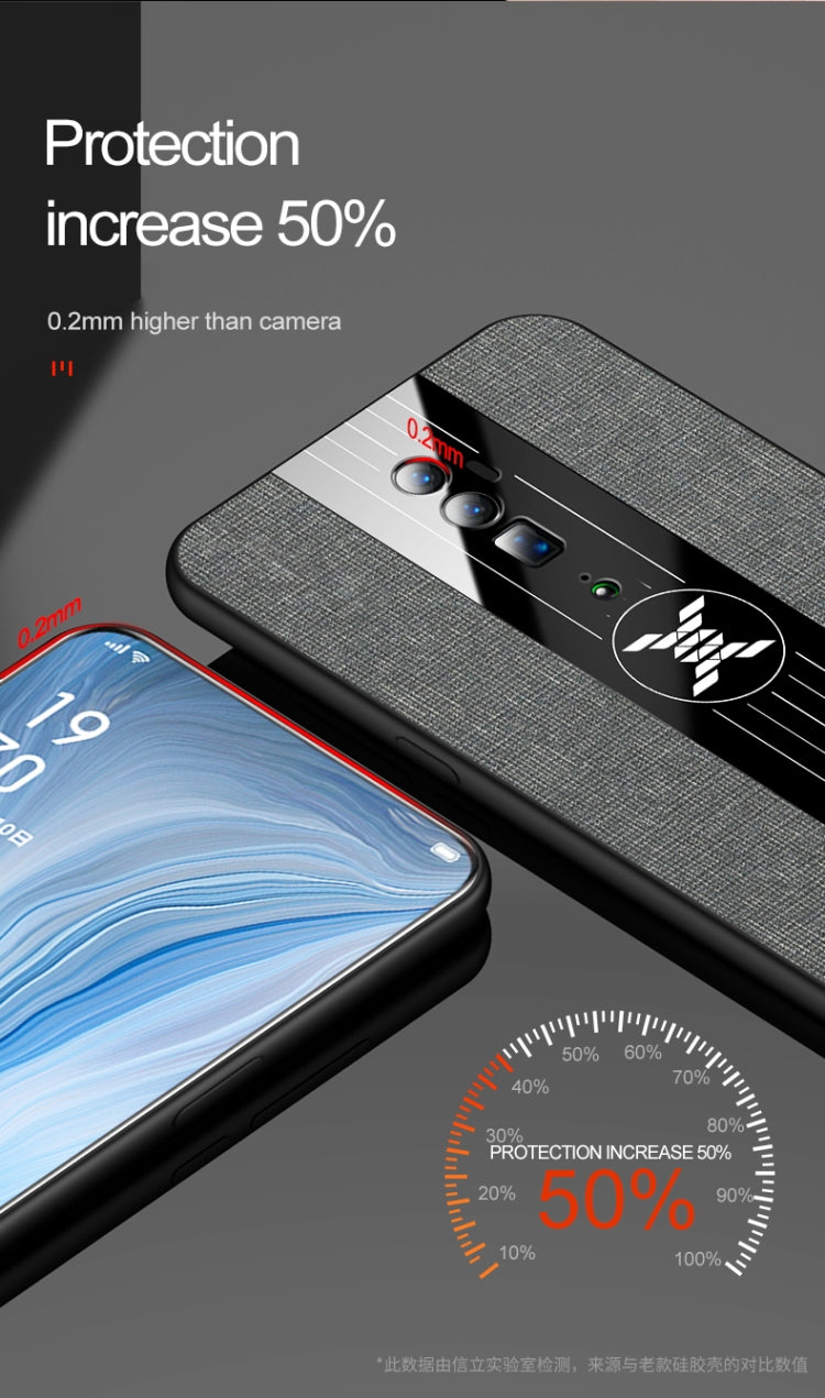 For OPPO Reno 10x Zoom XINLI Stitching Cloth Textue Shockproof TPU Protective Case(Red) - OPPO Cases by XINLI | Online Shopping South Africa | PMC TechLife | Buy Now Pay Later Mobicred