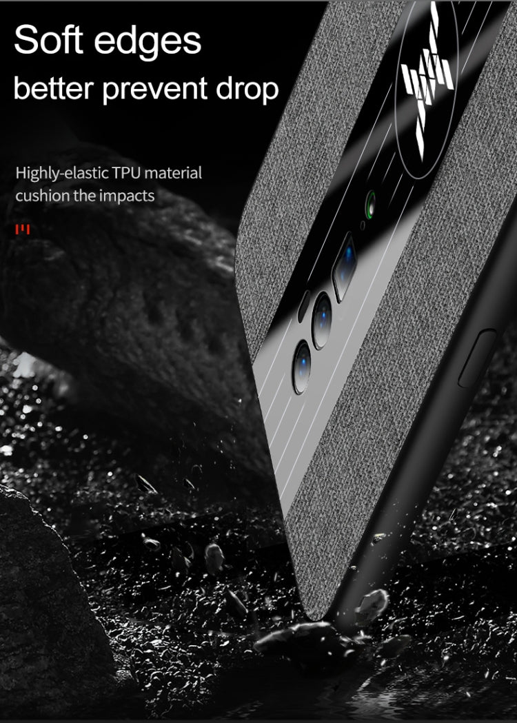 For OPPO Reno 10x Zoom XINLI Stitching Cloth Textue Shockproof TPU Protective Case(Red) - OPPO Cases by XINLI | Online Shopping South Africa | PMC TechLife | Buy Now Pay Later Mobicred