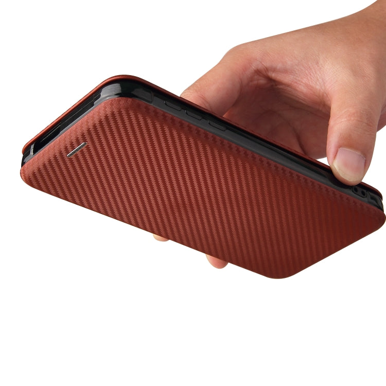For Blackview BV6300 Pro Carbon Fiber Texture Horizontal Flip TPU + PC + PU Leather Case with Card Slot(Brown) - More Brand by PMC TechLife | Online Shopping South Africa | PMC TechLife | Buy Now Pay Later Mobicred