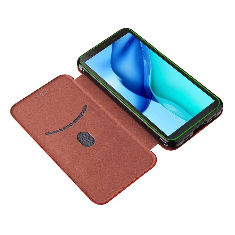 For Blackview BV6300 Pro Carbon Fiber Texture Horizontal Flip TPU + PC + PU Leather Case with Card Slot(Brown) - More Brand by PMC TechLife | Online Shopping South Africa | PMC TechLife | Buy Now Pay Later Mobicred