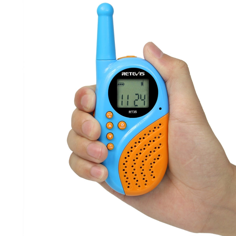 1 Pair RETEVIS RT35 0.5W US Frequency 462.550-467.7125MHz 22CH Handheld Children Walkie Talkie(Blue) - free shipping - PMC Jewellery - Order now!