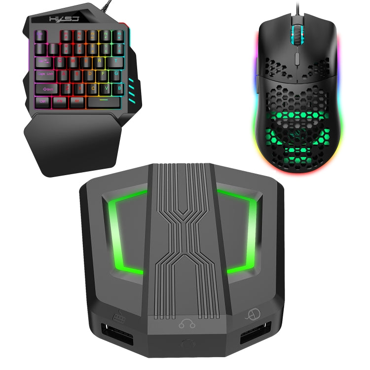 HXSJ P6+V100+J900 Keyboard Mouse Converter + One-handed Keyboard + Gaming Mouse Set - free shipping - PMC Jewellery - Order now!