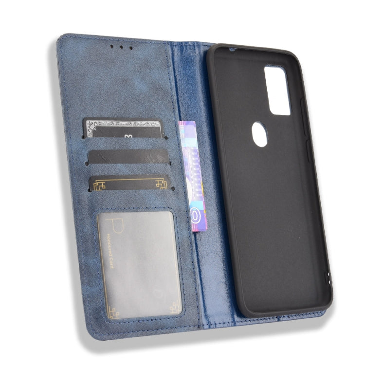 For Ulefone Note 11P Magnetic Buckle Retro Crazy Horse Texture Horizontal Flip Leather Case with Holder & Card Slots & Photo Frame(Blue) - Ulefone Cases by PMC Jewellery | Online Shopping South Africa | PMC Jewellery | Buy Now Pay Later Mobicred