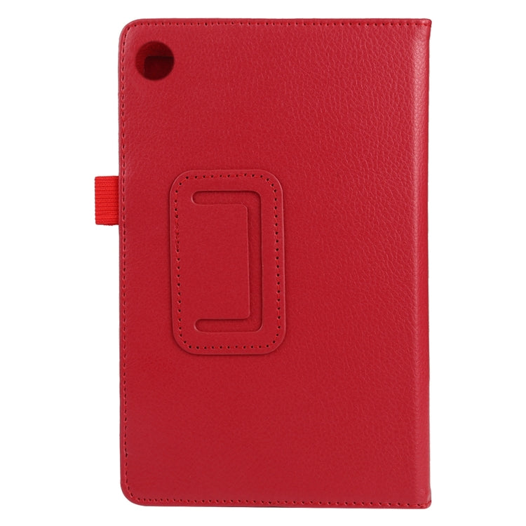 For Lenovo Tab M7 Litchi Texture Solid Color Horizontal Flip Leather Case with Holder & Pen Slot(Red) - Lenovo by PMC TechLife | Online Shopping South Africa | PMC TechLife