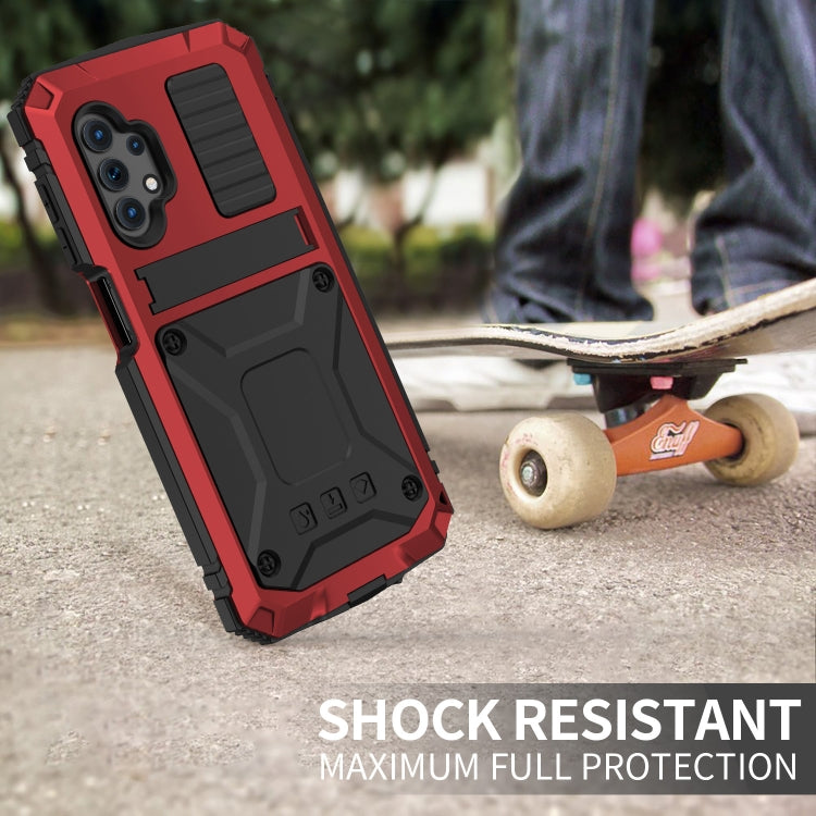 For Samsung Galaxy A32 5G / M32 5G R-JUST Waterproof Shockproof Dustproof Metal + Silicone Protective Case with Holder(Red) - free shipping - PMC TechLife - Order now!