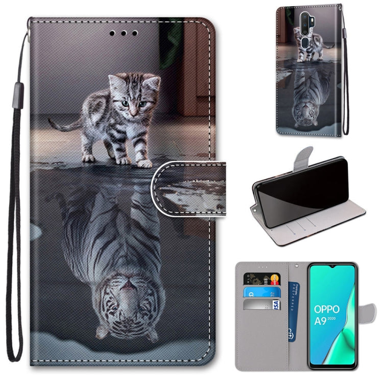 For OPPO A9 (2020) / A5 (2020) / A11X / A11 Coloured Drawing Cross Texture Horizontal Flip PU Leather Case with Holder & Card Slots & Wallet & Lanyard(Cat Becomes Tiger) - OPPO Cases by PMC TechLife | Online Shopping South Africa | PMC TechLife