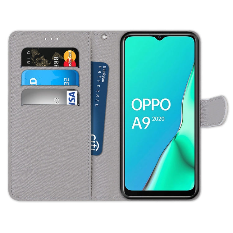 For OPPO A9 (2020) / A5 (2020) / A11X / A11 Coloured Drawing Cross Texture Horizontal Flip PU Leather Case with Holder & Card Slots & Wallet & Lanyard(Cat Becomes Tiger) - OPPO Cases by PMC TechLife | Online Shopping South Africa | PMC TechLife