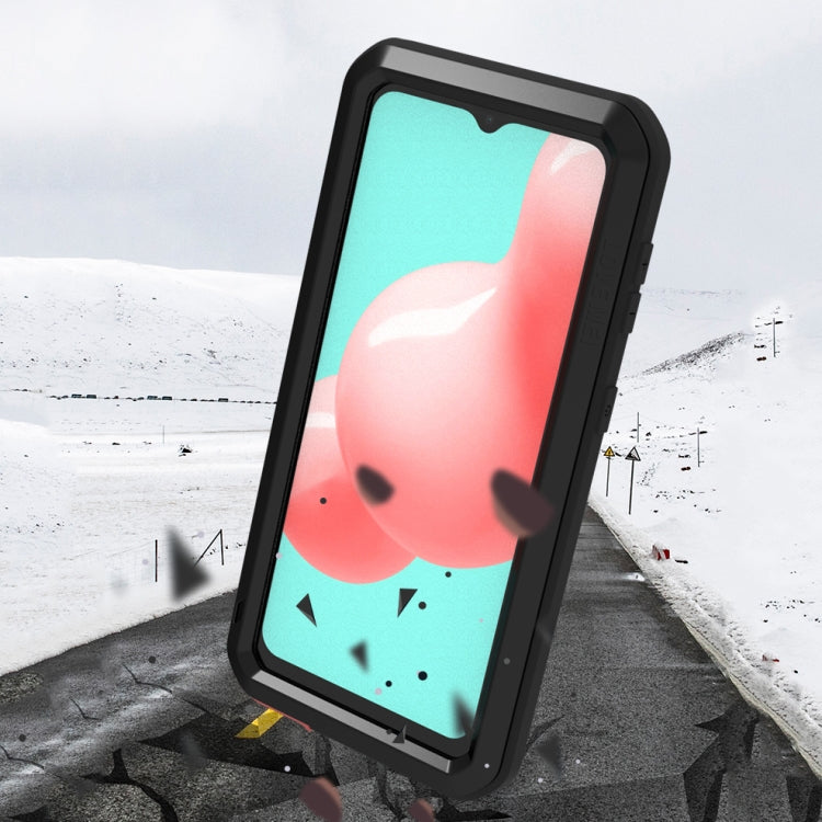 For Samsung Galaxy A32 5G LOVE MEI Metal Shockproof Waterproof Dustproof Protective Case with Glass(White) - free shipping - PMC TechLife - Order now!