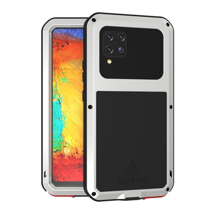 For Samsung Galaxy A42 LOVE MEI Metal Shockproof Waterproof Dustproof Protective Case with Glass(Silver) - free shipping - PMC TechLife - Order now!
