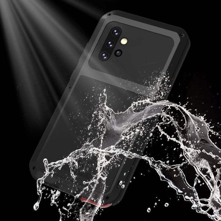 For Samsung Galaxy A52 5G / 4G LOVE MEI Metal Shockproof Waterproof Dustproof Protective Case with Glass(Red) - Galaxy Phone Cases by LOVE MEI | Online Shopping South Africa | PMC TechLife | Buy Now Pay Later Mobicred