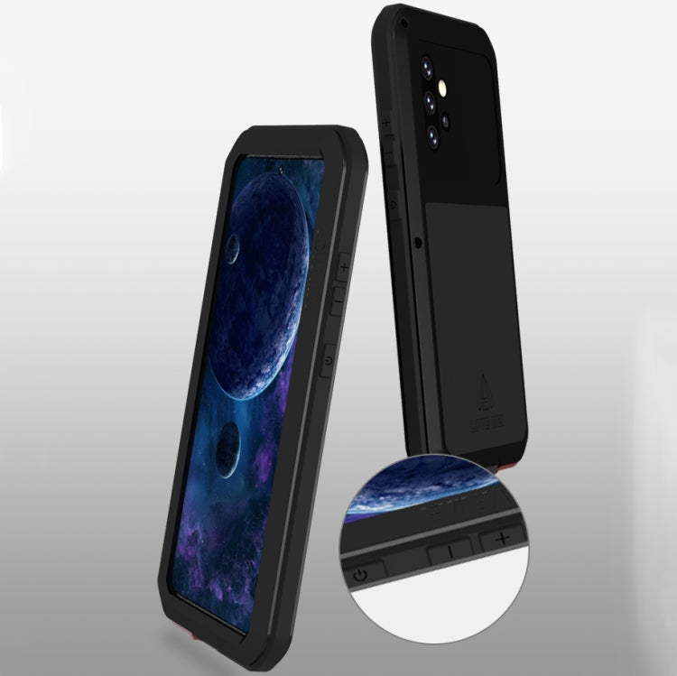 For Samsung Galaxy A52 5G / 4G LOVE MEI Metal Shockproof Waterproof Dustproof Protective Case with Glass(Yellow) - Galaxy Phone Cases by LOVE MEI | Online Shopping South Africa | PMC TechLife | Buy Now Pay Later Mobicred