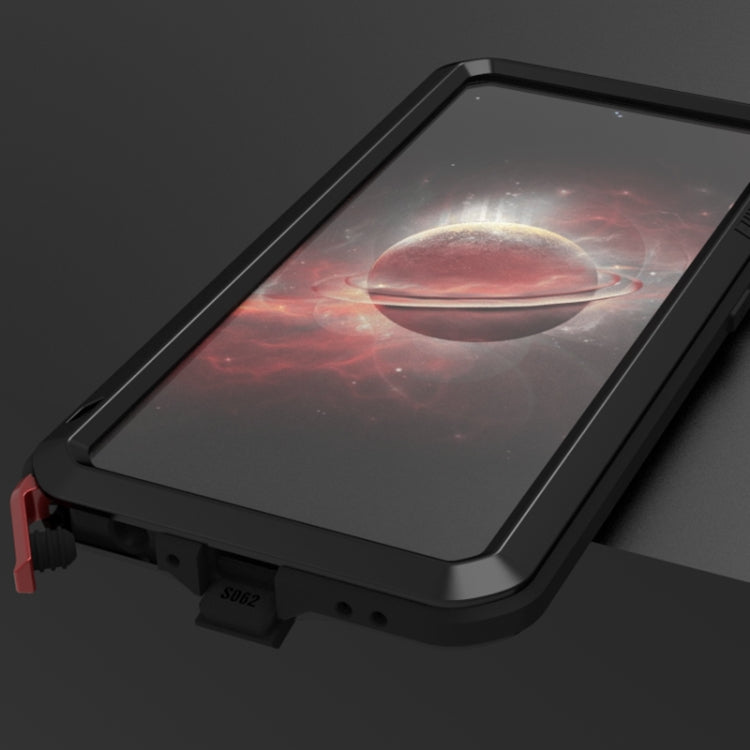 For Samsung Galaxy A72 5G / 4G LOVE MEI Metal Shockproof Waterproof Dustproof Protective Case with Glass(Red) - free shipping - PMC TechLife - Order now!