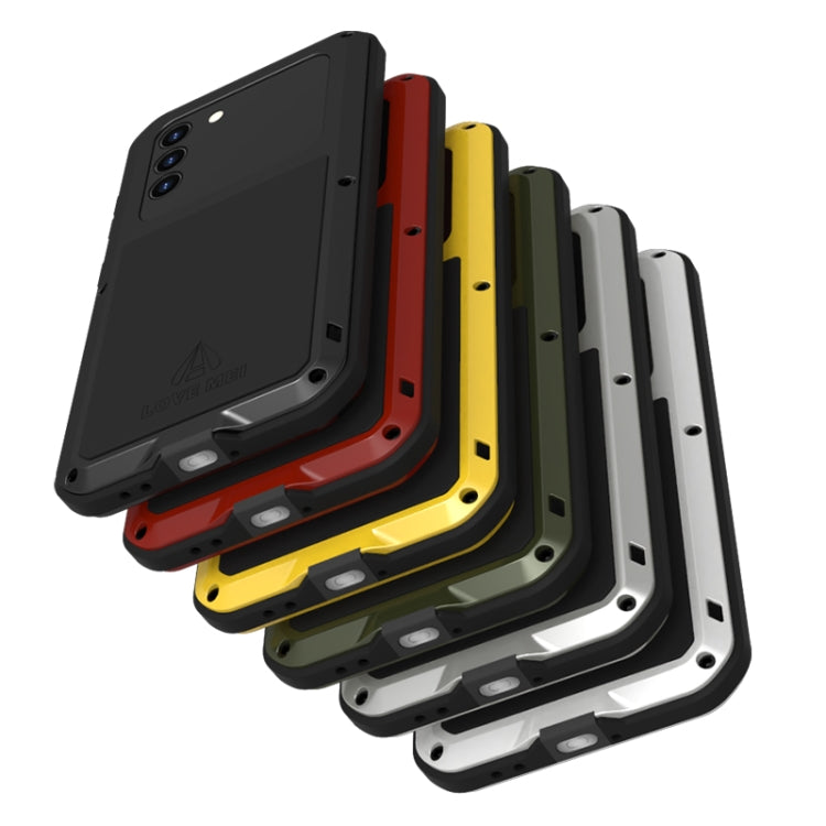 For Samsung Galaxy S21 5G LOVE MEI Metal Shockproof Waterproof Dustproof Protective Case with Glass(White) - free shipping - PMC TechLife - Order now!