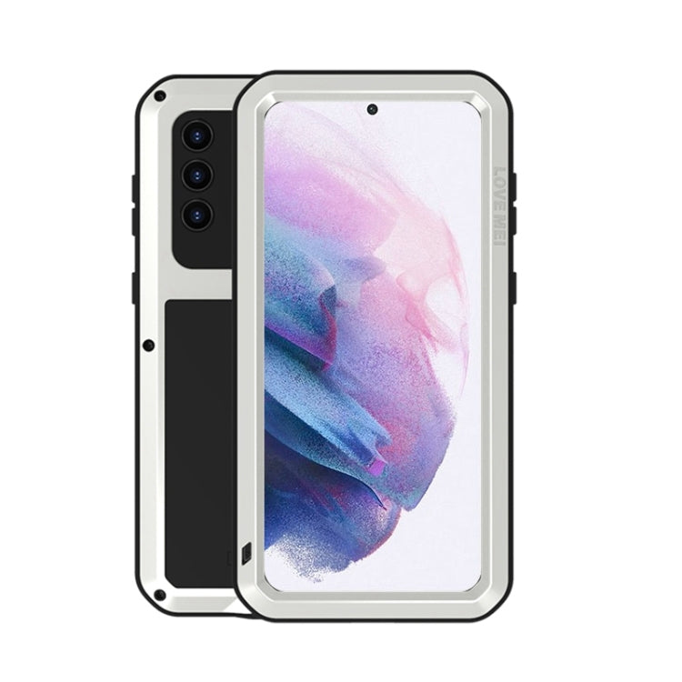 For Samsung Galaxy S21+ 5G LOVE MEI Metal Shockproof Waterproof Dustproof Protective Case with Glass(Silver) - free shipping - PMC TechLife - Order now!
