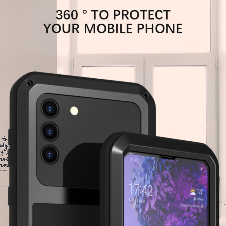For Samsung Galaxy S21+ 5G LOVE MEI Metal Shockproof Waterproof Dustproof Protective Case with Glass(Silver) - free shipping - PMC TechLife - Order now!