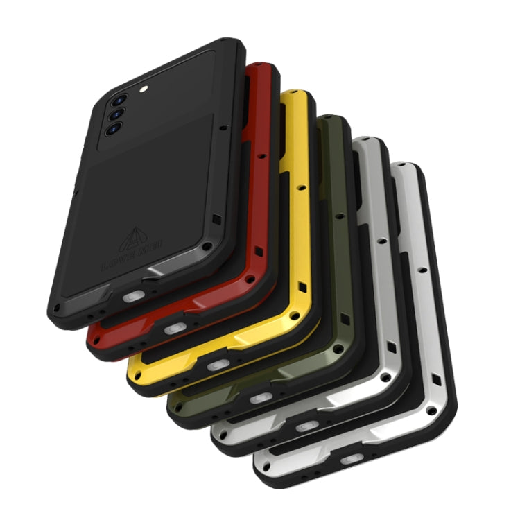 For Samsung Galaxy S21+ 5G LOVE MEI Metal Shockproof Waterproof Dustproof Protective Case with Glass(Silver) - free shipping - PMC TechLife - Order now!