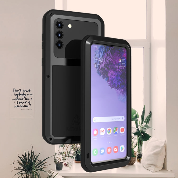 For Samsung Galaxy S21+ 5G LOVE MEI Metal Shockproof Waterproof Dustproof Protective Case with Glass(Yellow) - free shipping - PMC TechLife - Order now!