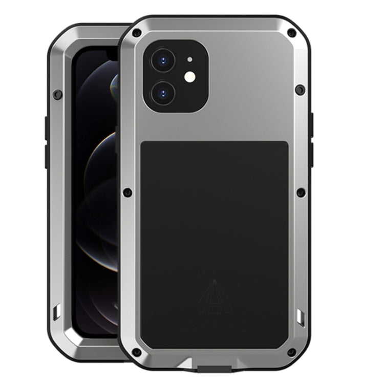 For iPhone 12 LOVE MEI Metal Shockproof Life Waterproof Dustproof Protective Case(Silver) - free shipping - PMC TechLife - Order now!