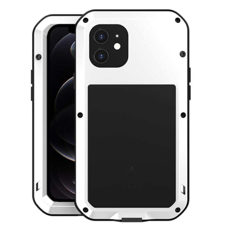 For iPhone 12 LOVE MEI Metal Shockproof Life Waterproof Dustproof Protective Case(White) - iPhone 12 / 12 Pro Cases by LOVE MEI | Online Shopping South Africa | PMC TechLife | Buy Now Pay Later Mobicred