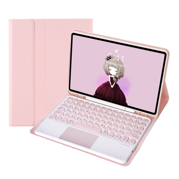 YT098B-A Detachable Candy Color Skin Feel Texture Round Keycap Bluetooth Keyboard Leather Case with Touch Control For iPad Air 11 2024 / 2025 / Air 4 10.9 2020 / Air 5 10.9 2022 (Pink) - For iPad Air by PMC TechLife | Online Shopping South Africa | PMC TechLife | Buy Now Pay Later Mobicred