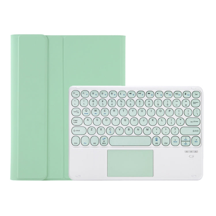 YT11B-A Detachable Candy Color Skin Feel Texture Round Keycap Bluetooth Keyboard Leather Case with Touch Control For iPad Air 4 2020 / Air 5 2022 / Pro 11 inch 2022 / 2021 / 2020 / 2018(Light Green) - free shipping - PMC TechLife - Order now!