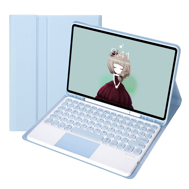 YT11B-A Detachable Candy Color Skin Feel Texture Round Keycap Bluetooth Keyboard Leather Case with Touch Control For iPad Air 4 2020 / Air 5 2022 / Pro 11 inch 2022 / 2021 / 2020 / 2018(White Ice) - For iPad Pro by PMC TechLife | Online Shopping South Africa | PMC TechLife | Buy Now Pay Later Mobicred