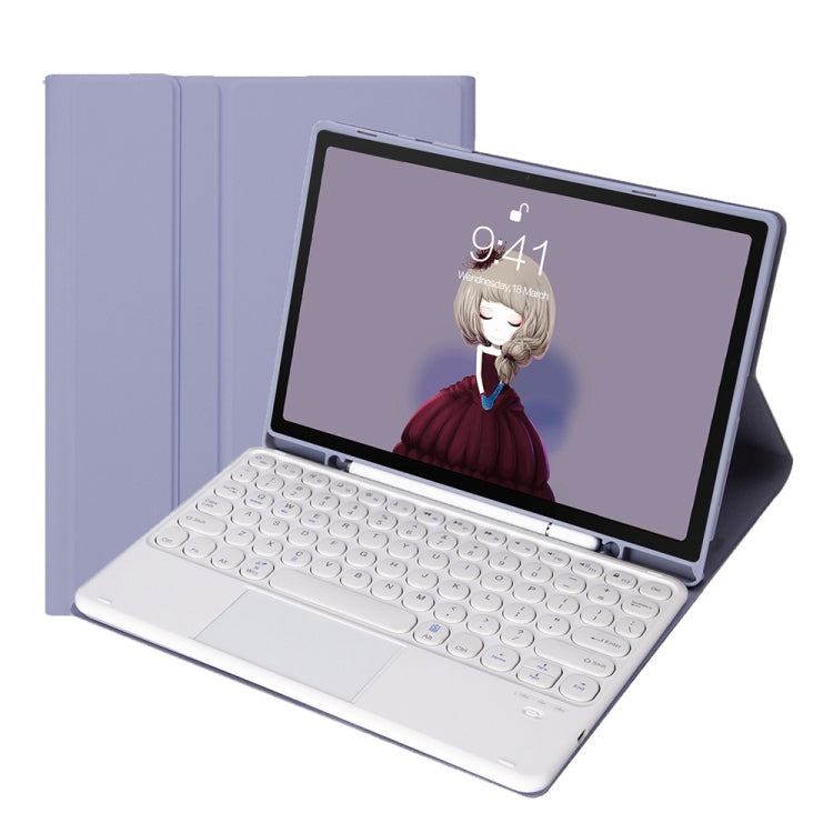 YT11B-A Detachable Candy Color Skin Feel Texture Round Keycap Bluetooth Keyboard Leather Case with Touch Control For iPad Pro 11 inch 2020 & 2018(Purple) - For iPad Pro by PMC TechLife | Online Shopping South Africa | PMC TechLife