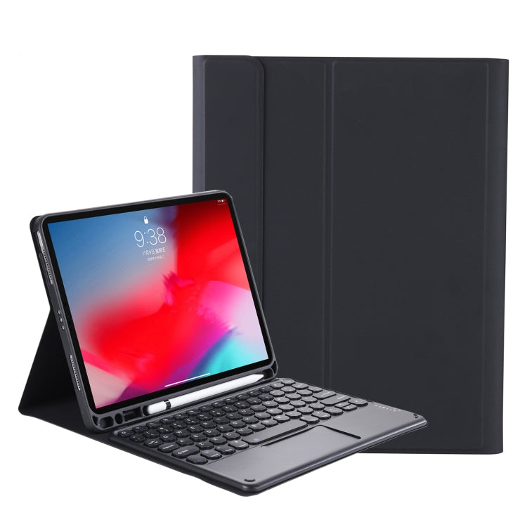 YT102B-A Detachable Candy Color Skin Feel Texture Round Keycap Bluetooth Keyboard Leather Case with Touch Control For iPad 10.2 2020 & 2019 / Air 2019 / Pro 10.5 inch(Black) - Universal by PMC TechLife | Online Shopping South Africa | PMC TechLife