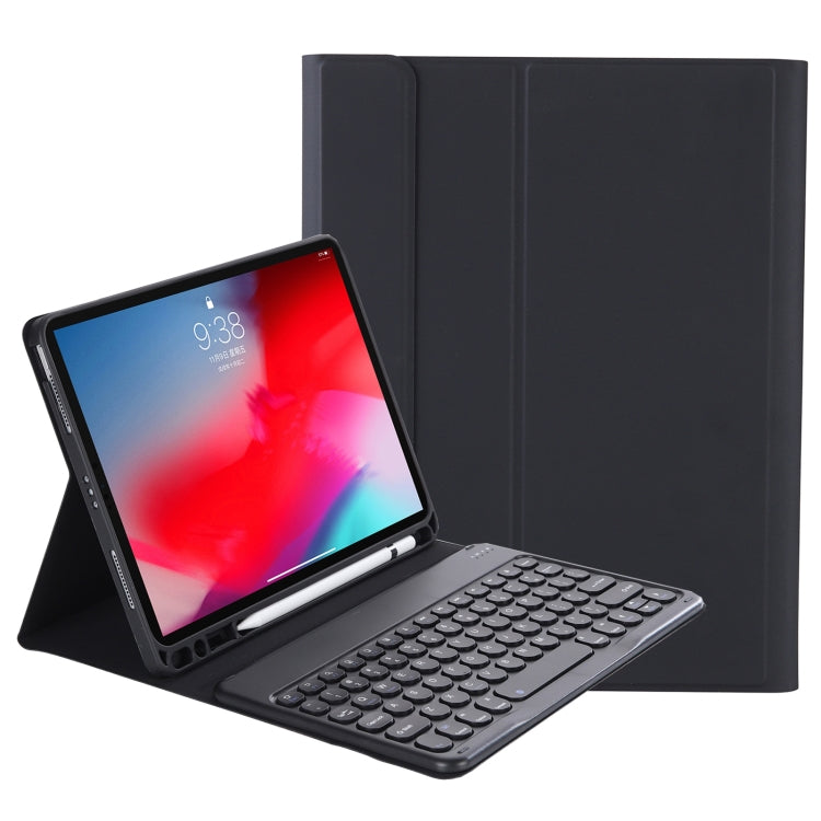 YT098B Detachable Candy Color Skin Feel Texture Round Keycap Bluetooth Keyboard Leather Case For iPad Air 11 2024 / 2025 / Air 4 10.9 2020 / Air 5 10.9 2022 (Black) - free shipping - PMC TechLife - Order now!