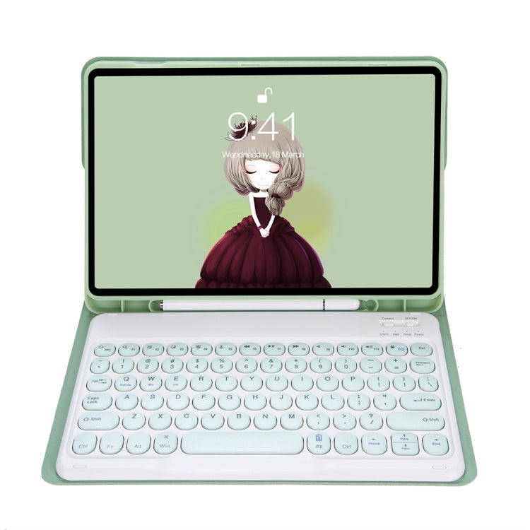 YT098B Detachable Candy Color Skin Feel Texture Round Keycap Bluetooth Keyboard Leather Case For iPad Air 4 10.9 2020 / Air 5 10.9 2022 (Light Green) - For iPad Air by PMC TechLife | Online Shopping South Africa | PMC TechLife