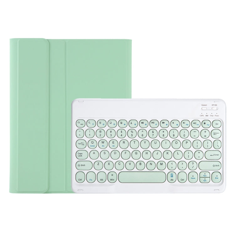 YT11B Detachable Candy Color Skin Feel Texture Round Keycap Bluetooth Keyboard Leather Case For iPad Air 4 2020 / Air 5 2022 / Pro 11 inch 2022 / 2021 / 2020 / 2018(Light Green) - free shipping - PMC TechLife - Order now!
