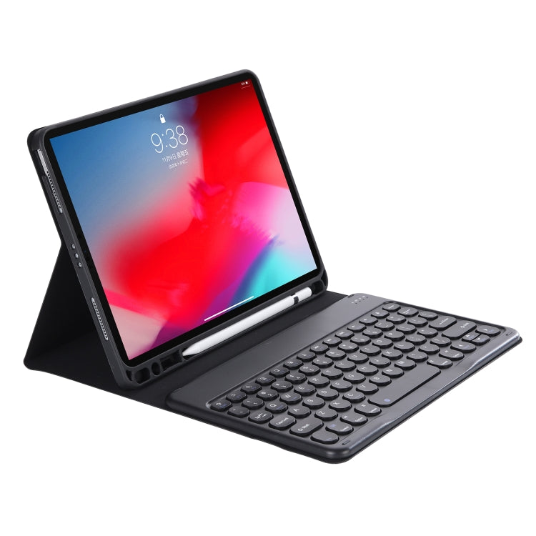 YT07B Detachable Candy Color Skin Feel Texture Round Keycap Bluetooth Keyboard Leather Case For iPad 9.7 inch 2018 & 2017 / Pro 9.7 inch / Air 2 / Air(Black) - Universal by PMC TechLife | Online Shopping South Africa | PMC TechLife