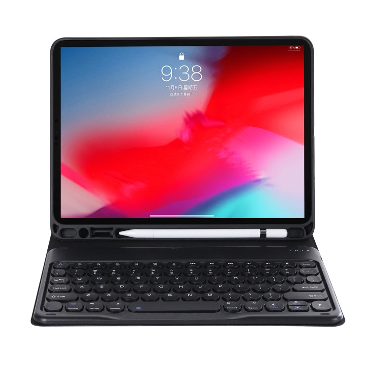 YT07B Detachable Candy Color Skin Feel Texture Round Keycap Bluetooth Keyboard Leather Case For iPad 9.7 inch 2018 & 2017 / Pro 9.7 inch / Air 2 / Air(Black) - Universal by PMC TechLife | Online Shopping South Africa | PMC TechLife