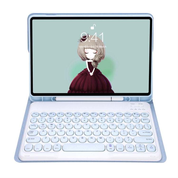 YT07B Detachable Candy Color Skin Feel Texture Round Keycap Bluetooth Keyboard Leather Case For iPad 9.7 inch 2018 & 2017 / Pro 9.7 inch / Air 2 / Air(White Ice) - Universal by PMC TechLife | Online Shopping South Africa | PMC TechLife