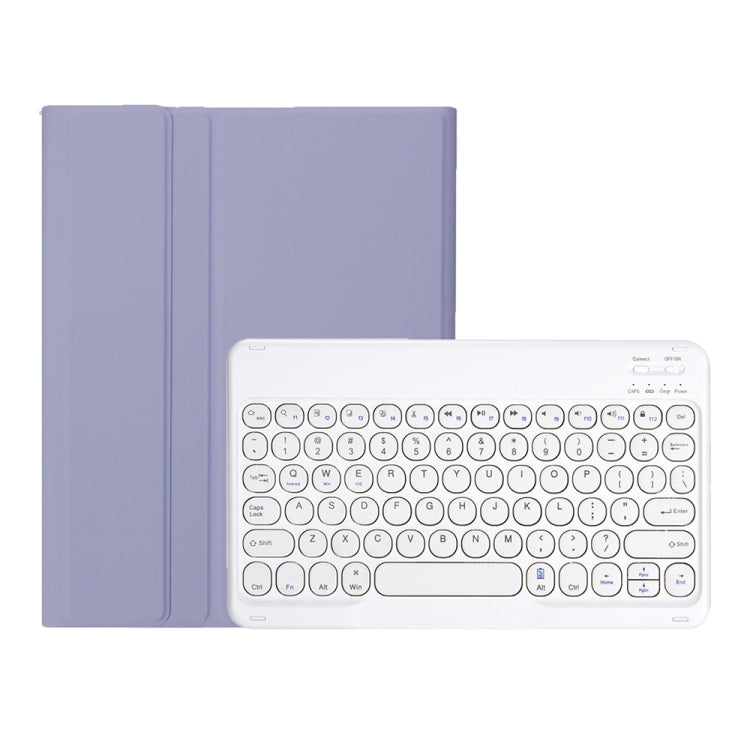 YT07B Detachable Candy Color Skin Feel Texture Round Keycap Bluetooth Keyboard Leather Case For iPad 9.7 inch 2018 & 2017 / Pro 9.7 inch / Air 2 / Air(Purple) - Universal by PMC TechLife | Online Shopping South Africa | PMC TechLife