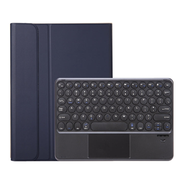 YA07B-A Detachable Lambskin Texture Round Keycap Bluetooth Keyboard Leather Tablet Case with Touch Control & Pen Slot & Stand For iPad 9.7 inch (2018) & (2017) / Pro 9.7 inch / Air 2 / Air(Dark Blue) - Universal by PMC TechLife | Online Shopping South Africa | PMC TechLife