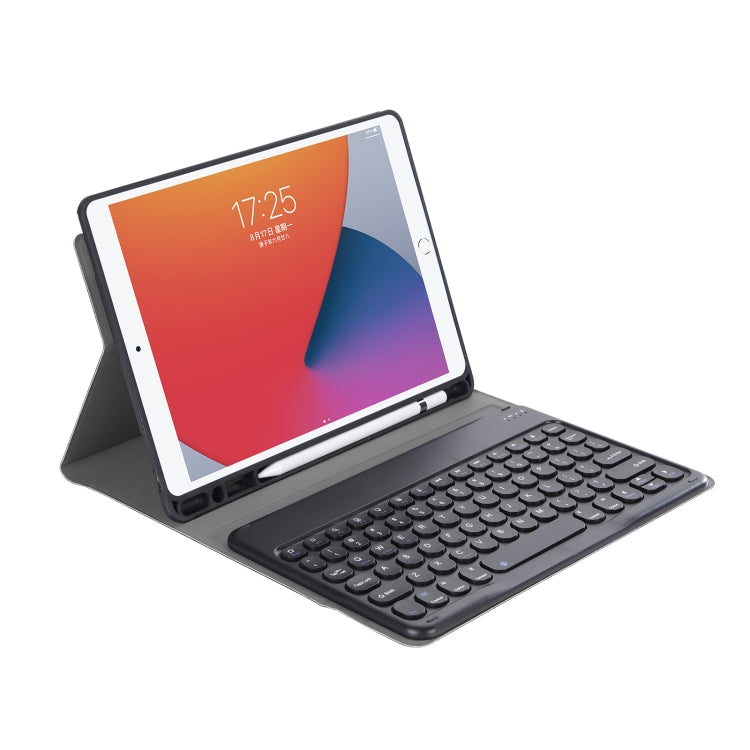 YA870B Detachable Lambskin Texture Round Keycap Bluetooth Keyboard Leather Tablet Case with Pen Slot & Stand For Samsung Galaxy Tab S7 T870 / T875 11 inch 2020(Black) - Samsung Keyboard by PMC TechLife | Online Shopping South Africa | PMC TechLife