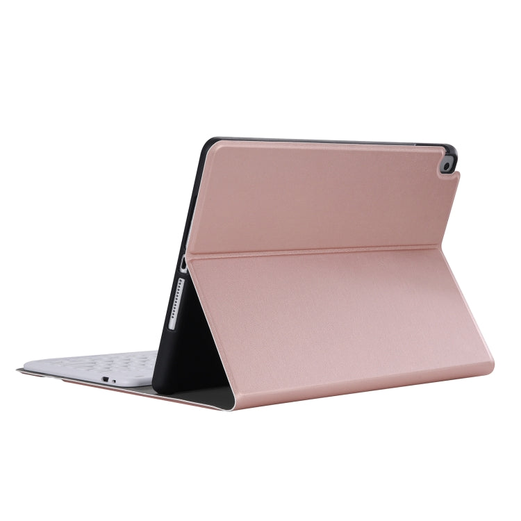 YA870B Detachable Lambskin Texture Round Keycap Bluetooth Keyboard Leather Tablet Case with Pen Slot & Stand For Samsung Galaxy Tab S7 T870 / T875 11 inch 2020(Rose Gold) - Samsung Keyboard by PMC TechLife | Online Shopping South Africa | PMC TechLife