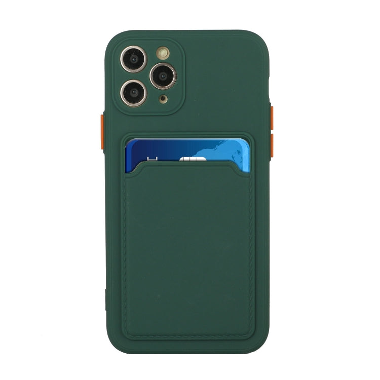 Card Slot Design Shockproof TPU Protective Case For iPhone 11 Pro(Dark Green) - iPhone 11 Pro Cases by PMC TechLife | Online Shopping South Africa | PMC TechLife