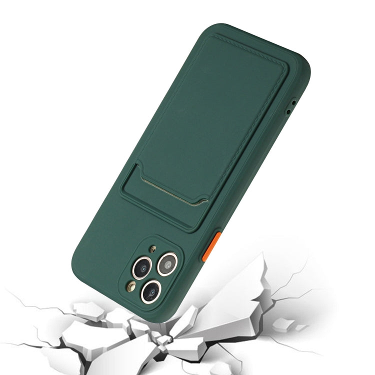 Card Slot Design Shockproof TPU Protective Case For iPhone 11 Pro(Dark Green) - iPhone 11 Pro Cases by PMC TechLife | Online Shopping South Africa | PMC TechLife