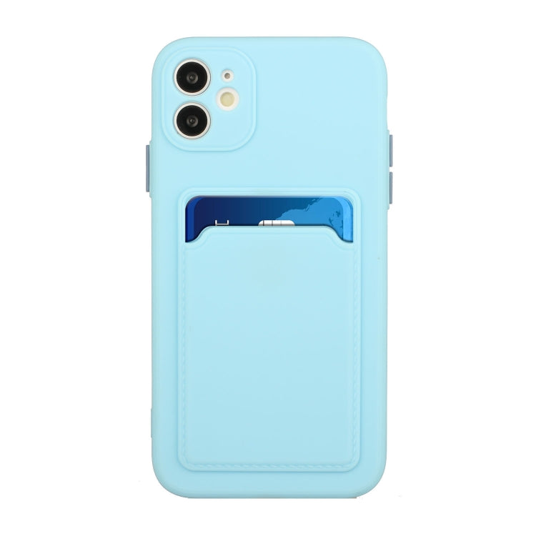 For iPhone 12 mini Card Slot Design Shockproof TPU Protective Case (Sky Blue) - iPhone 12 mini Cases by PMC TechLife | Online Shopping South Africa | PMC TechLife