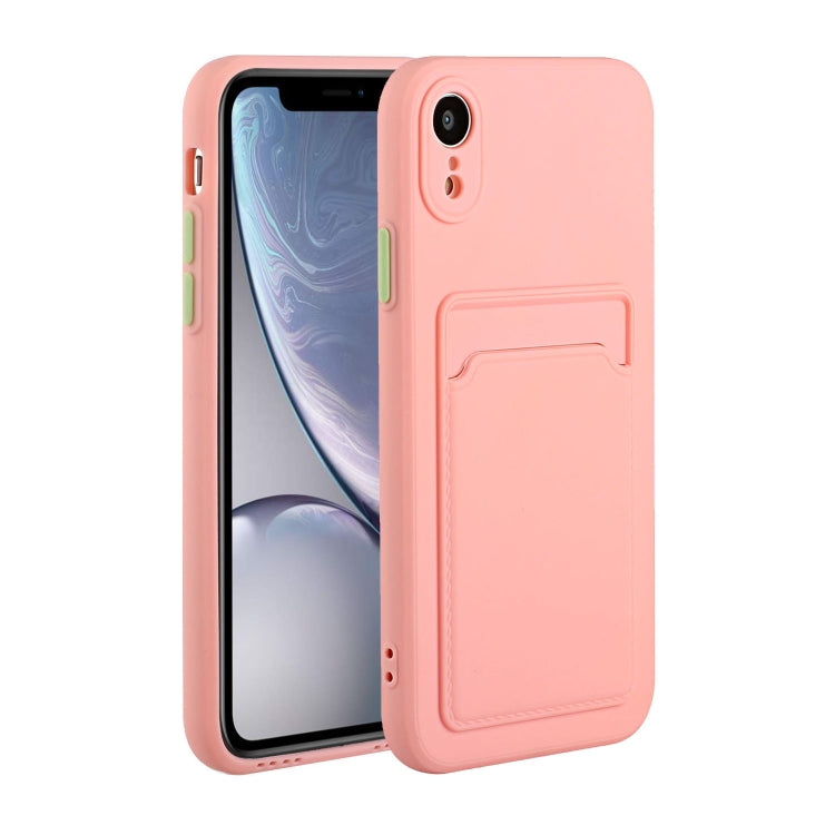 For iPhone XR Card Slot Design Shockproof TPU Protective Case(Pink) - More iPhone Cases by PMC TechLife | Online Shopping South Africa | PMC TechLife